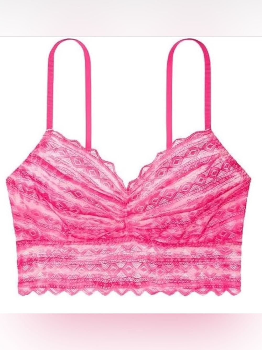 PINK Victoria's Secret Hot Pink Lace Bralette